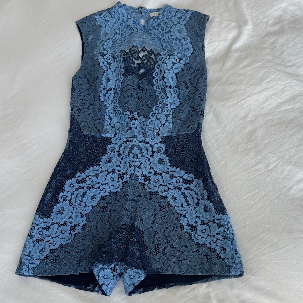 Sandro Blue Lace Top